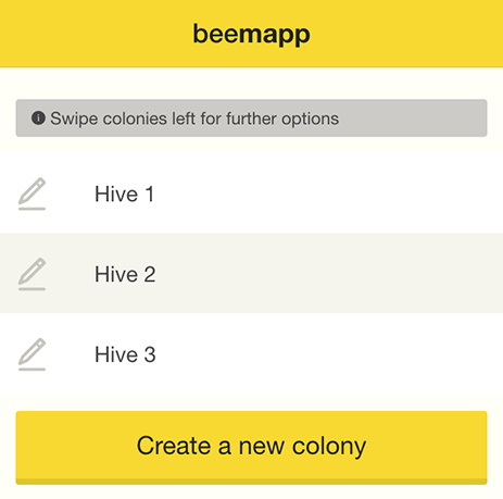 BeeMapp colony page