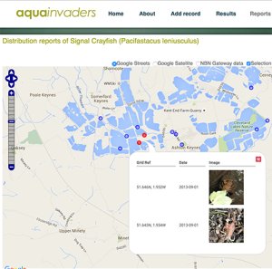 AquaInvaders website screen grab showing maps