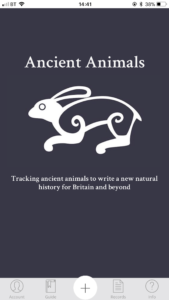 Ancient Animals app home page